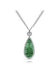4.91Ct Pear Cut Emerald & Diamond Pendant 18k Gold