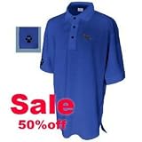 Ladies' Golf Polo Shirt Blue Dachshund Black