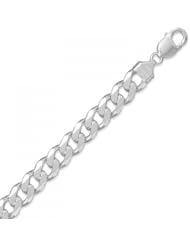 MMA Silver - 8 inch 300 Beveled Curb Chain Bracelet