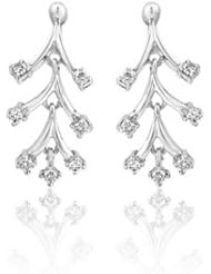 14k WHITE GOLD WOMENS EARRING LE-2275 DIAMOND 0.25CT TW