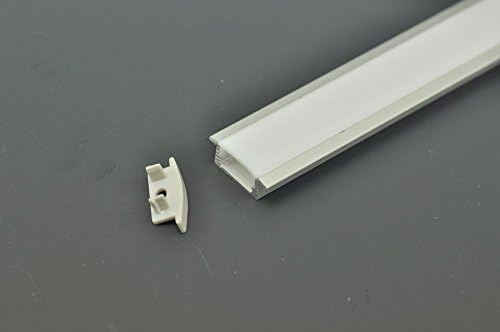 1M/3.3ft/39.4inch 12.14mm in Width U-shape Aluminum Channel with Cover - LED Aluminum Extrusion for LED Strip Light Aluminum Mounting Led Channel HB002 (1Mx10pack, Silver with Milk Cover)