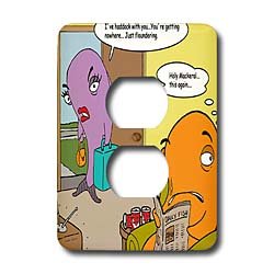 Londons Times Fish Fishing Deep Beneath Cartoons - Fish Divorces Haddock With You - Light Switch Covers - 2 plug outlet cover