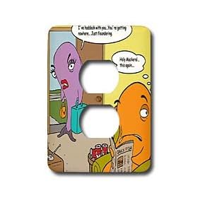 Londons Times Fish Fishing Deep Beneath Cartoons - Fish Divorces Haddock With You - Light Switch Covers - 2 plug outlet cover