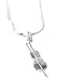 18k White Gold Layered Violin Charm Necklace ~ LIFETIME GUARANTY