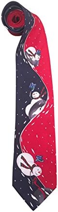 Musical Christmas Tie 100% Silk Frosty The Snowman Sledding Snow 16