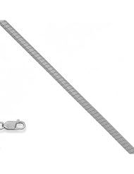 10k Solid White Gold 0.9 mm (1/32 Inch) Octagonal Snake Chain 16" w/ Lobster Claw Clasp