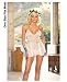 4 pc greek goddess mesh babydoll w/gold rope belt, thong & f