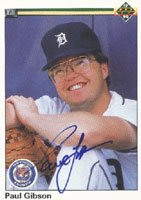 Paul Gibson, Detroit Tigers, 1990 Upper Deck Autographed Card