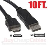 BuyCheapCables 10 Feet DisplayPort (Male) to HDMI (Male) Video Adapter Cable 10