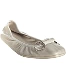 Gucci ivory leather rubber bamboo ballerina flats