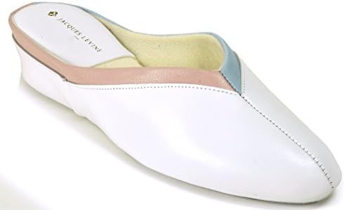 Jacques Levine #4640 Womens Wedge Slipper 7M,White Multi