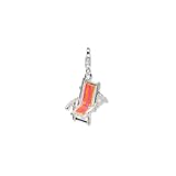 Sterling Silver 3-D Enamel Beach Chair w/Lobster Clasp Charm