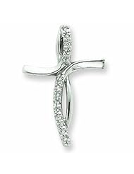 14K White Gold Diamond Cross Mounting