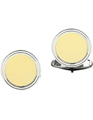 Bonded Sterling Silver and 14K Gold Round Cufflinks-86222