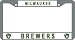 Milwaukee Brewers Retro Glove Chrome License Plate Frame