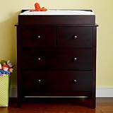 Espresso Wooden Changing Top and Vinyl Changing Pad - Changing Top & Pad (Espresso) 33.25 x 17.5...