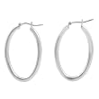 Sterling Silver Oval Hoop Earrings