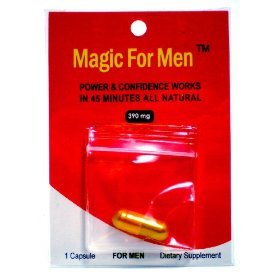 Magic For Men All Natural Sexual Aid, Works Fast, Extend Hard Erection to Last Longer Bed, 1 ct