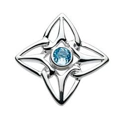 Kit Heath Blue Topaz Interlaced Heart Brooch by Something Silver