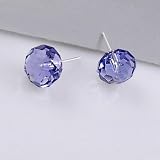 Purple Studs Crystal Wheel Earrings Used Swarovski Crystals