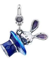 Sterling Silver Bunny In Magician Hat Charm