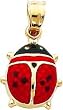 14K Gold Enameled Ladybug Charm
