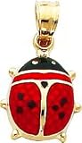 14K Gold Enameled Ladybug Charm