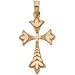14K Yellow Gold Gothic Cross