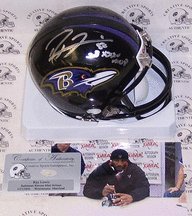 Ray Lewis Autographed Baltimore Ravens Mini Football Helmet with 