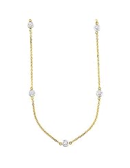 Timeless 14k Two Tone Gold Diamonds By the Yard Station Necklace.