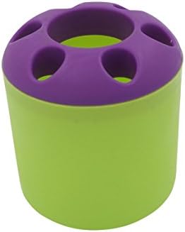 Kids Toothbrush Holder by Homewara - Non-Breakable, Multiple Color Options (Green &amp; Purple)