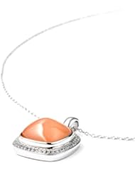 14.00 ct. t.w. Genuine Peach Moonstone and White Topaz Sterling Silver Pendant