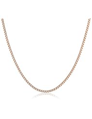 Stainless Steel .040 Square Box Chain Rose Gold Plated Necklace, 23"