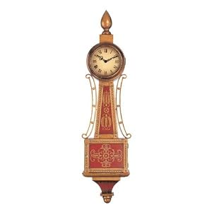 Feathered Majesty Clock in Red