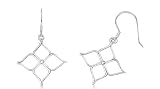 Dangling Flower Wire Earrings Sterling Silver