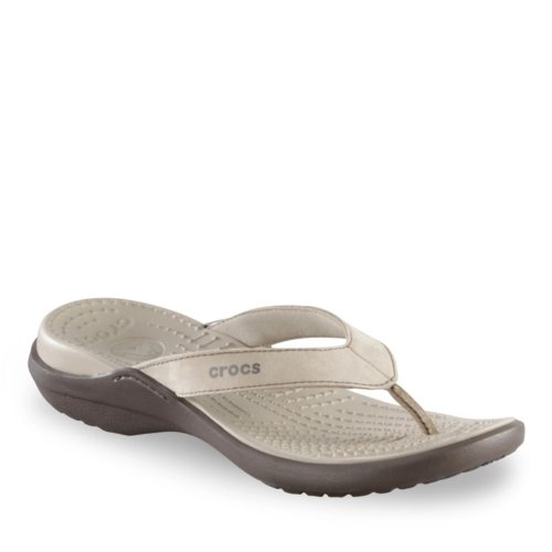 crocs Women's Capri IV Sandal,Mushroom/Espresso,8 M US