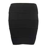 New Womens Glam Party Black Bodycon Skirt Zip 8-14