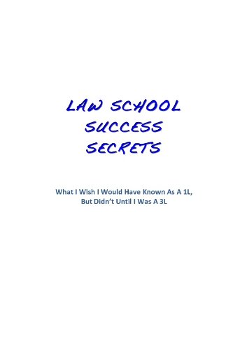 FLASHCARDS (Law School Success A 3L)
