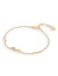 (X1000Diamond) 18K/750 Rose Gold Twisted Leaf Diamond Bracelet 6.5" + 1" (0.08ct, G-H Color, VS2-SI1 Clarity)