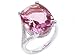 Jewelry : Large Amethyst and Diamond 18k White Gold Right Hand Ring Ctw 10.25