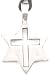 CHRISTIAN CROSS in JEWISH STAR Pewter PENDANT Necklace