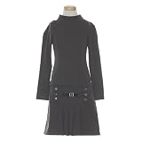 Bonnie Jean Girls 7 16 Rib Knit Mock Top With Drop Waist Belted Skirt, Gray, 7 Bonnie Jean Girls 7 16 Rib Knit Mock Top With Drop Waist Belted Skirt, Gray, 7