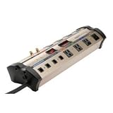 Monster HTS 1000 MKIII PowerCenter with Clean Power Stage 2 (8 AC outlet, 2  coax, phone & network)