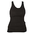 Black Solid Color Tunic Longer Length Tank shirt tee, 100% Cotton.