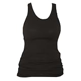 Black Solid Color Tunic Longer Length Tank shirt tee, 100% Cotton. 5 Adult Sizes