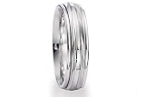 BENCHMARK 14K White Gold 6mm Carved Ring (Sz 4 - 8)