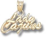 Louisiana-Lafayette Ragin' Cajuns Solid 10K Gold ''LADY CAJUNS'' 3/8'' Pendant