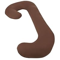 Snoogle Chic Jersey - Snoogle Total Body Pregnancy Pillow with 100% Jersey Cotton Knit Easy on-off Zippered Cover - Chocolate