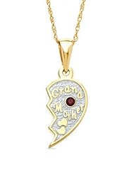 Grandmother Half Pendant in Sterling Silver with July Ruby Birthstone (Granddaughter Half sold seperately)