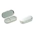 Oblong Silver Plated Dual Compartment Pillbox with Mirror